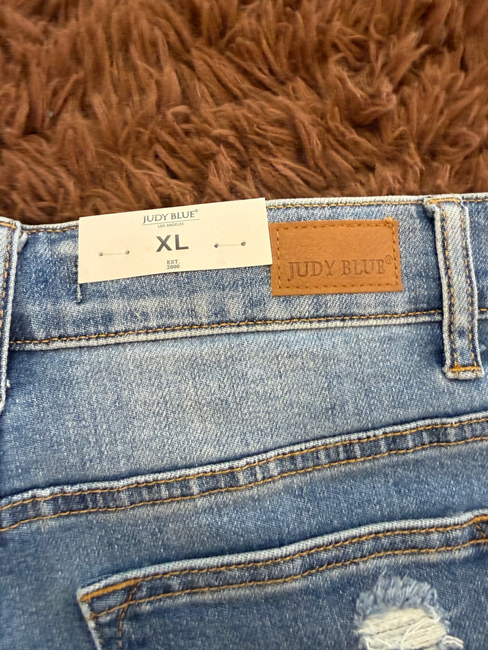 Judy Blue Light Blue Distressed Denim Jean Shorts - Picture 3 of 4